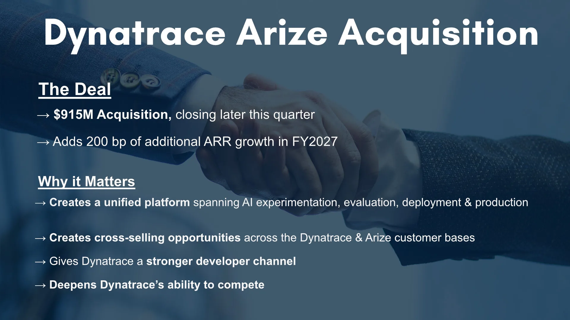 Dynatrace Arize Acquisition