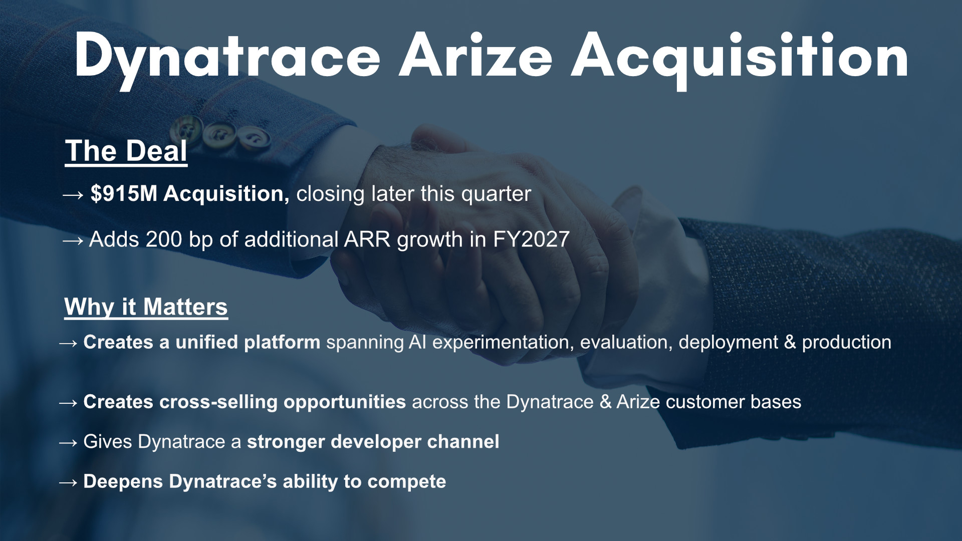 Dynatrace Arize Acquisition